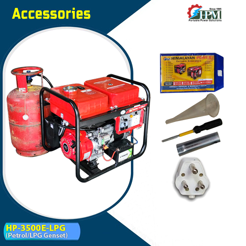 3 KVA Portable Generator, Petrol & LPG RUN, Model HP-3500E-LPG